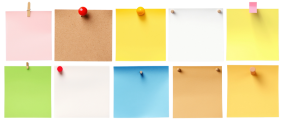 Pinned note png on transparent background