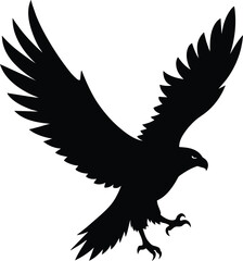 Eagle silhouette, flying bird silhouette
