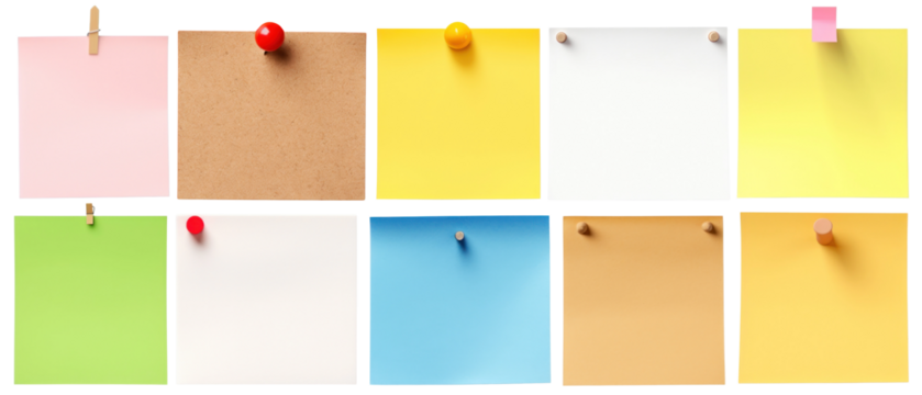 Pinned note png on transparent background