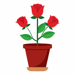 Roses vase vector illustration