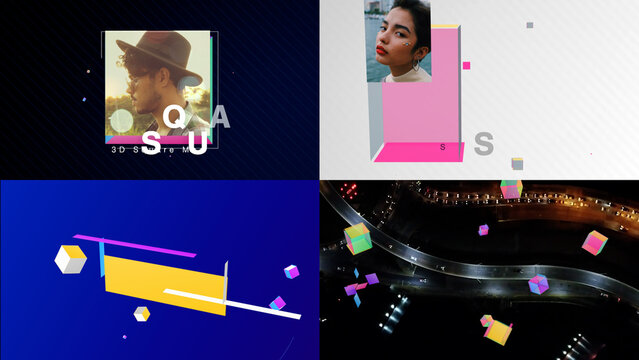 3D Square Media Title