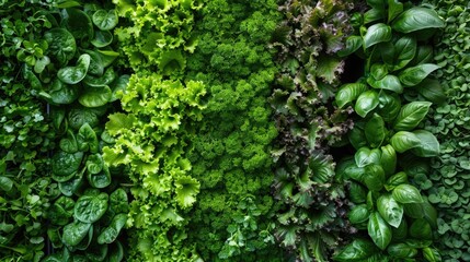 Fototapeta premium Mass production of green vegetables in a controlled environment on a modern vertical farm. Automated room with controlled levels of air temperature, light, water and humidity for optimal growth