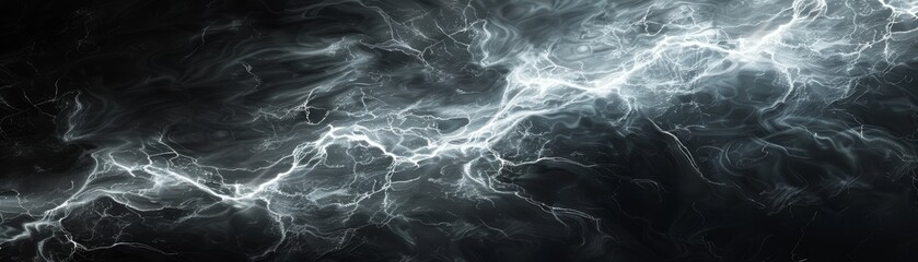Abstract electric lightning bolt in dark sky background, high contrast and dramatic energy concept.
