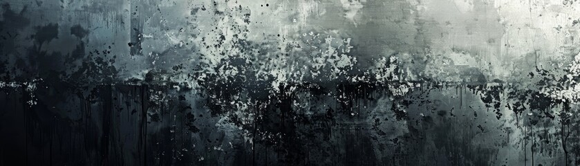 Abstract textured black and white background with grunge effects, showcasing a mix of dark and light tones for artistic design or creative projects.