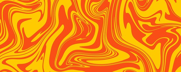 Abstract colorful retro style groovy psychedelic background banner Orange