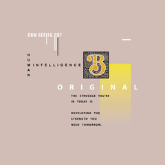 HUMAN INTELLIGENCE ORIGINAL - Modern and Stylish Typography Design, Graphic Vector Design, Fashion Illustration, 