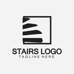 Stairs icon logo design vector illustration template