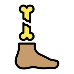 Broken Leg Vector Filled Icon Design