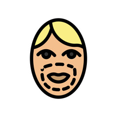Facial Plastic Surgery Vector Filled Icon Design
