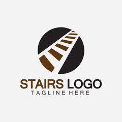 Stairs icon logo design vector illustration template