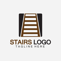 Stairs icon logo design vector illustration template