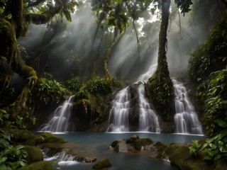 Obraz premium waterfall in the forest