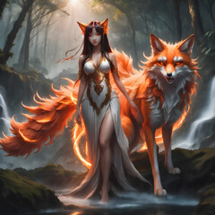 red fox in the forest