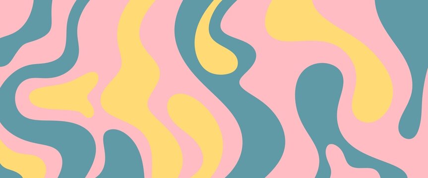 Fototapeta Abstract colorful retro style groovy psychedelic background banner