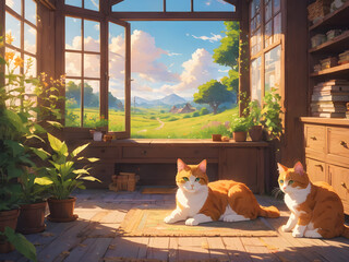 cat in the window