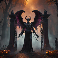 halloween vampire in the woods
