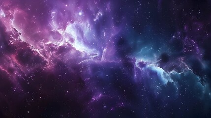 Fototapeta premium Mesmerizing Cosmic Panorama of Ethereal Nebulae and Twinkling Stars in the Vast Universe