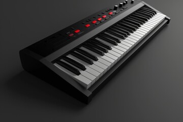Electric Keyboard Isolated on Solid Background.
