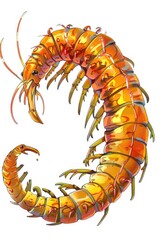 Obraz premium Close-up photo of a single shrimp sitting on a white surface