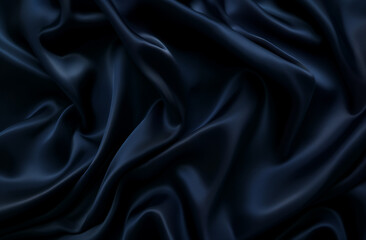 Fototapeta premium Navy Blue Satin Fabric Background, Smooth and Luxurious, Elegant Concept