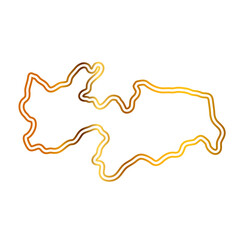 Paraiba map with golden line