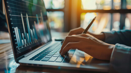 businessman use laptop to analyze seo search engine