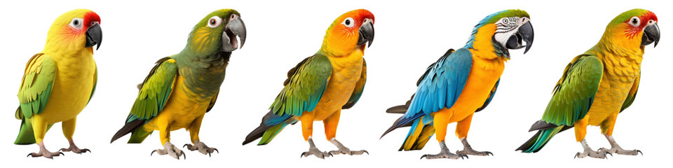 Fototapeta premium Parrot png element set on transparent background