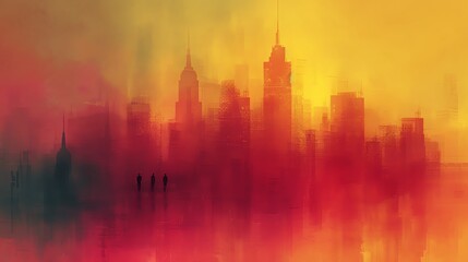 Fototapeta premium Capture a panoramic view of everyday simplicity in an abstract art style with unexpected camera angles