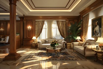 Fototapeta premium European style living room interior design