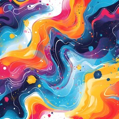 Colorful Acrylic Fluid Painting