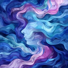 Obraz premium Auqarius, the 11th sign of the zodiac, representing the flow of knowledge and life force.