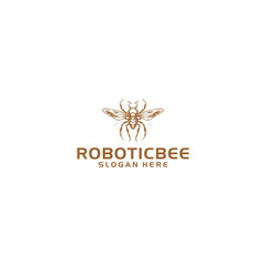 Robotic bee logo vector illustration