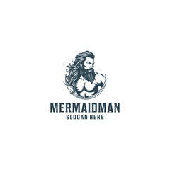 Mermaid man logo vector illustration