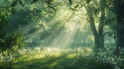 Obraz premium morning in the forest