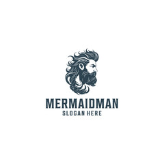 Mermaid man logo vector illustration