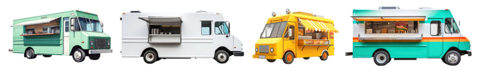 Fototapeta premium Food truck png on transparent background