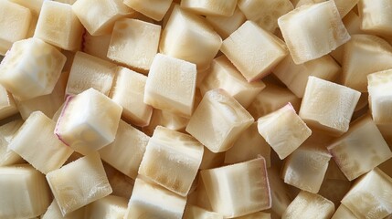Frozen Turnip Cubes for Cooking, Meal Prep, and Healthy Vegetable Dishes, Top-Down View