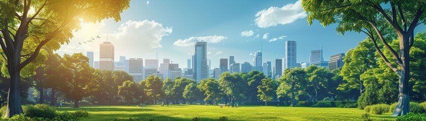 Green spaces in cities struggling under heat waves which symbolizes the effects of global warming on the city.