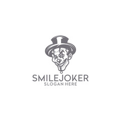 Joker head logo vector illustration