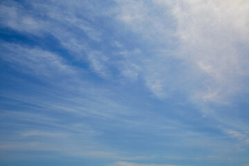 Cloudy mist in the blue sky, Gentle light of clouds in the sky, soft focus