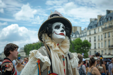 Obraz premium Whimsical Bastille Day Street Mime Performances