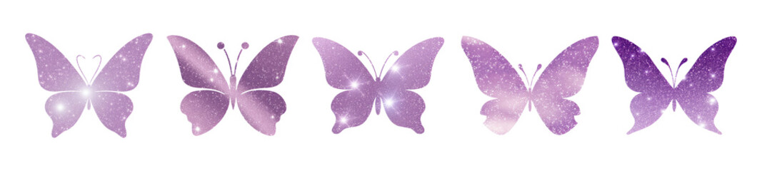 Fototapeta premium Glitter butterfly png on transparent background