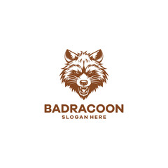 Raccoon head logo vector illustration