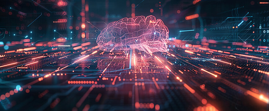 Futuristic digital composition showcasing technological innovation