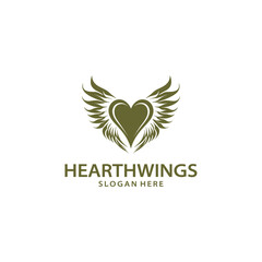 Heart wings logo vector illustration