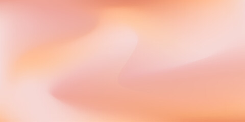 Peach fuzz background with abstract wave. Nude, peach and apricot gradient soft color. Warm fuzz bg for wallpaper. Vector illustration