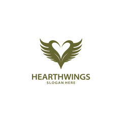 Heart wings logo vector illustration