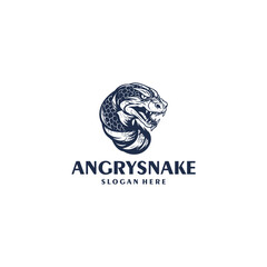 Angry snake logo vector illustration