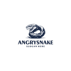 Angry snake logo vector illustration