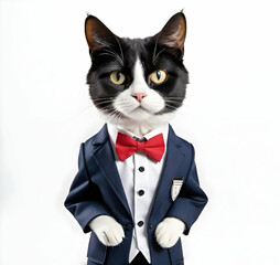 black cat with bow tie